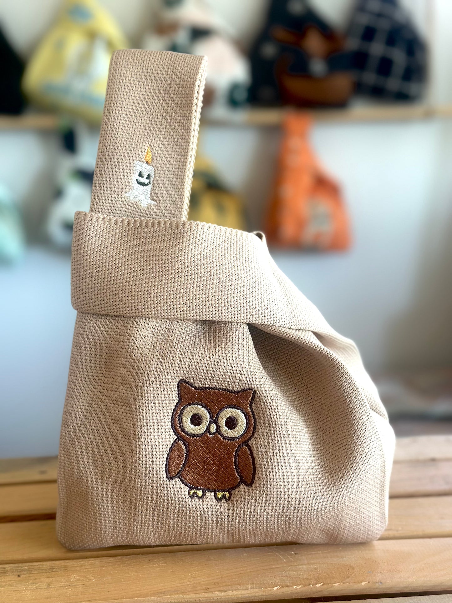 Embroidery Knit Bag - Halloween