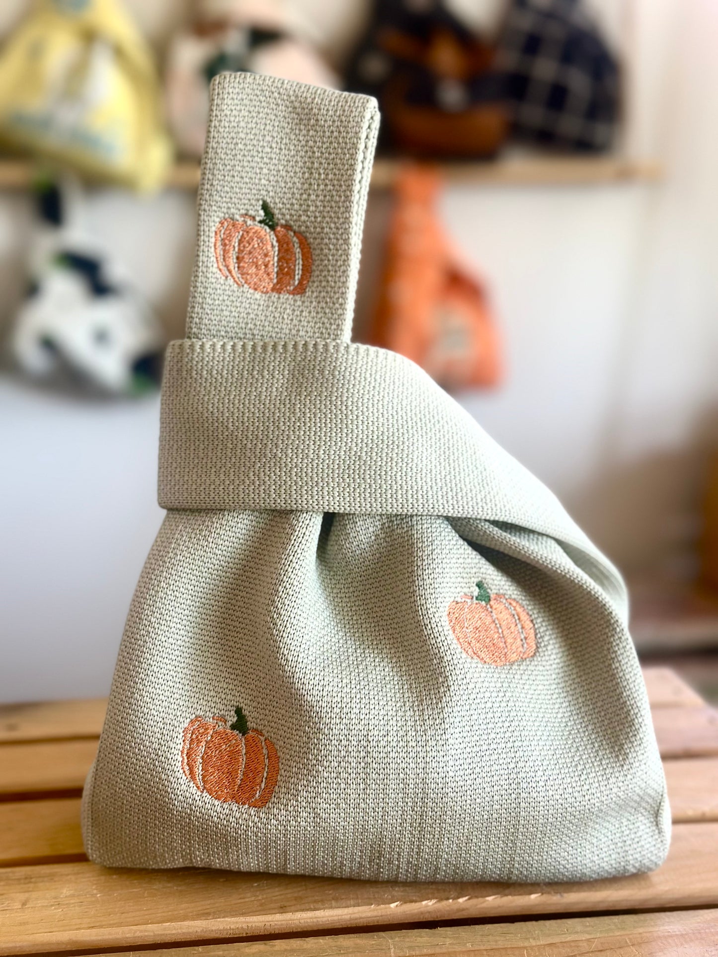 Embroidery Knit Bag - Halloween