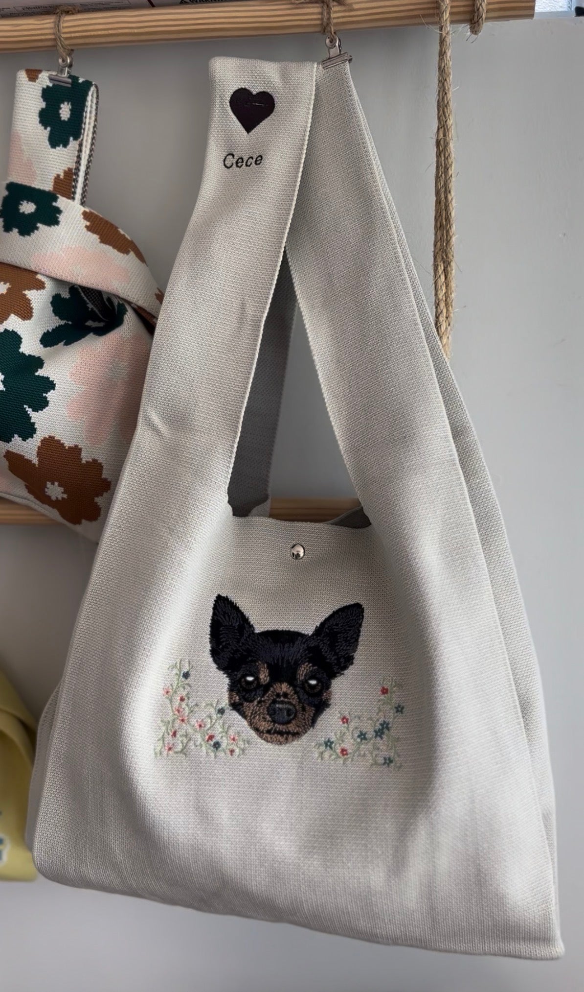 Embroidery Knit Bag  - Custom Patterns