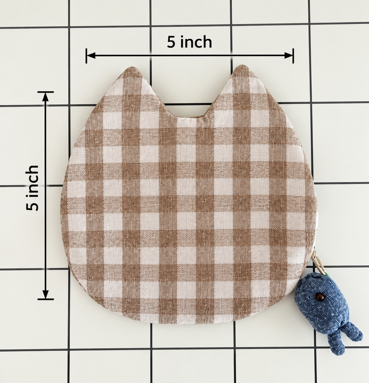 Little Stitch Pouch- Brown Checker L