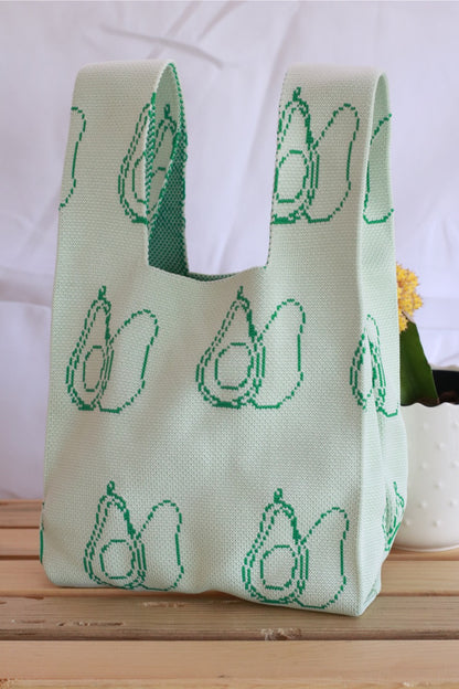 New ! Knit Tote Bag - Avocado