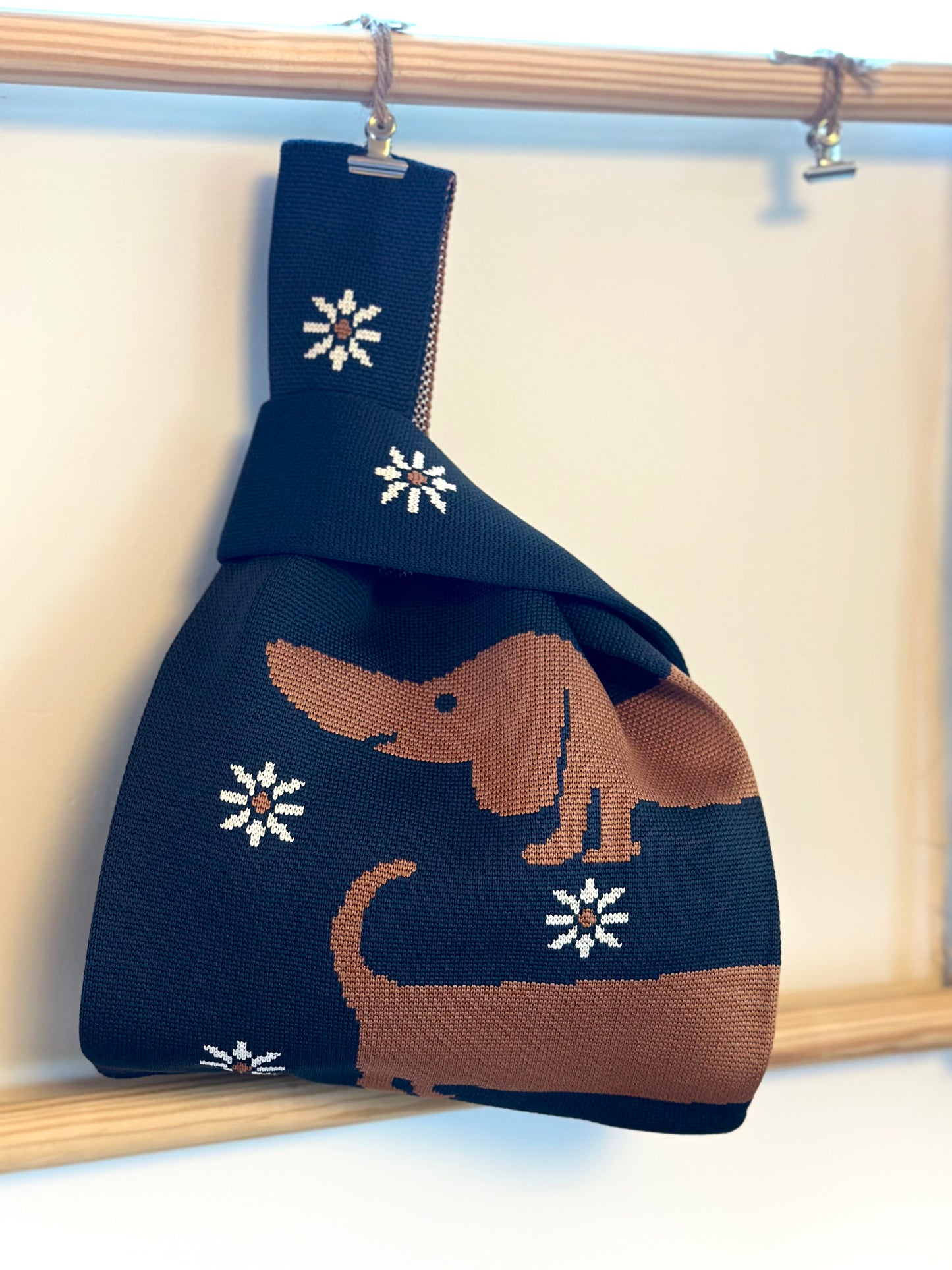 Knit Tote Bag -Dachshund