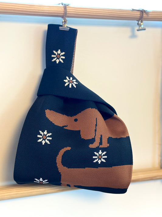 Knit Tote Bag -Dachshund