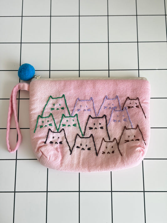 Hand-Embroidery Makeup Pouch B