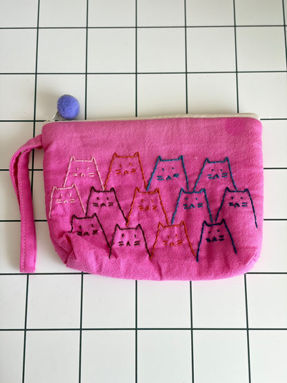 Hand-Embroidery Makeup Pouch C
