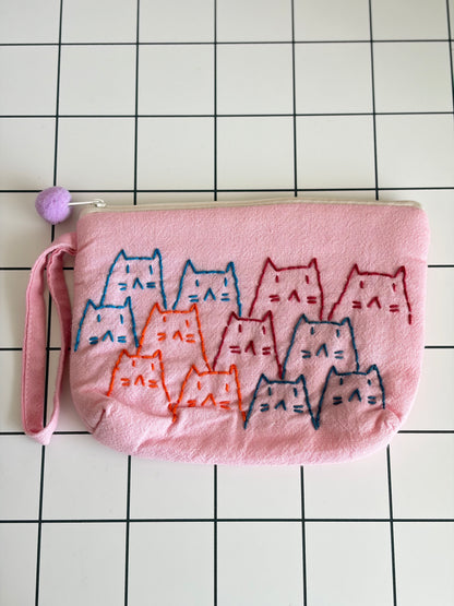 Hand-Embroidery Makeup Pouch D