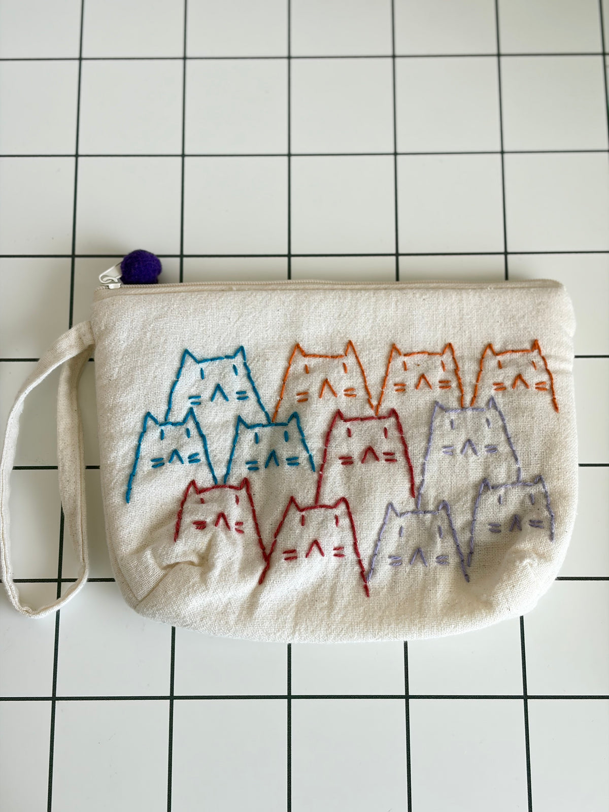 Hand-Embroidery Makeup Pouch F