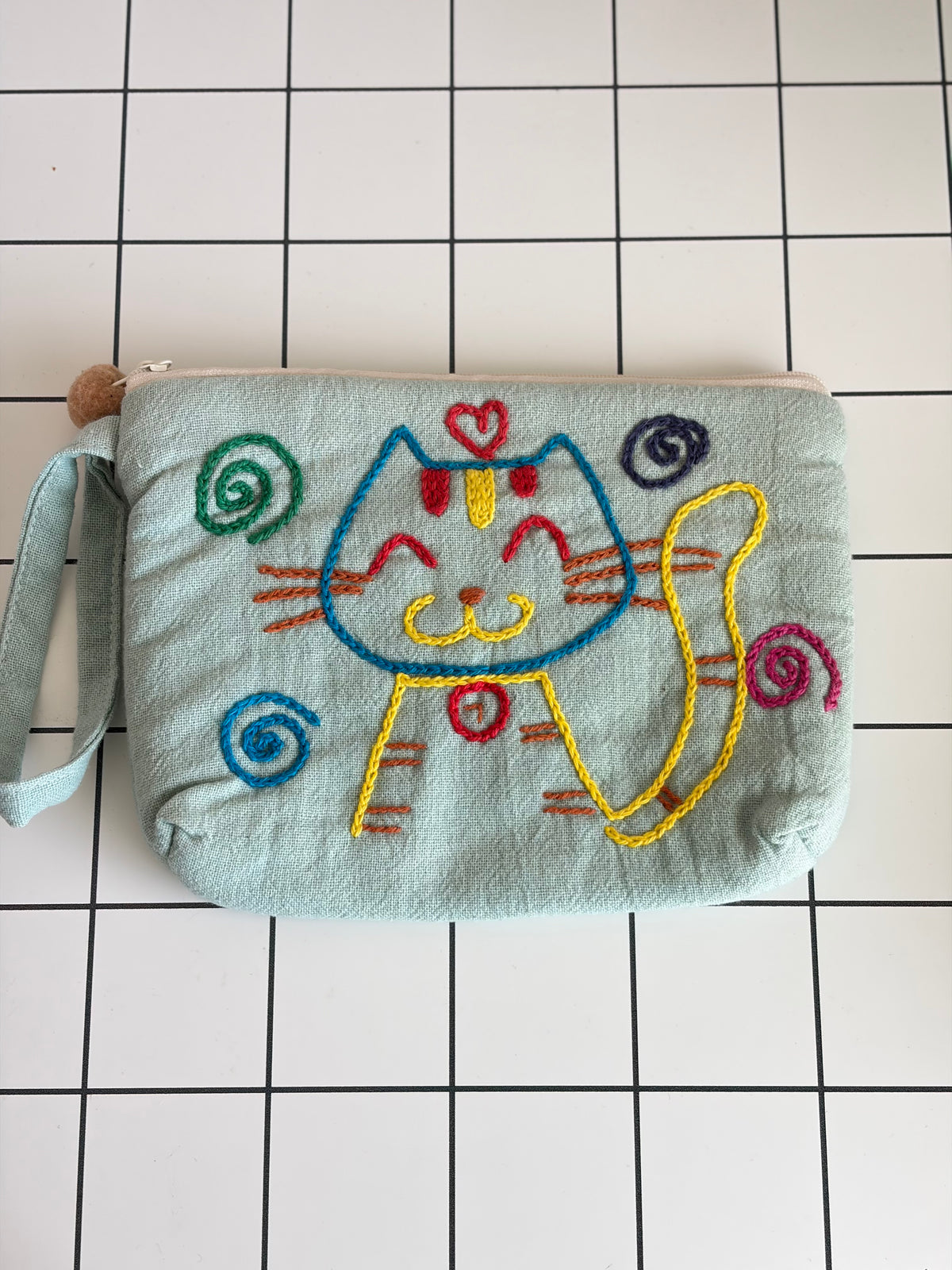 Hand-Embroidery Makeup Pouch J