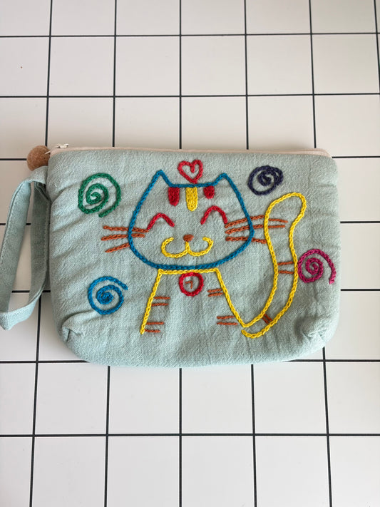 Hand-Embroidery Makeup Pouch J