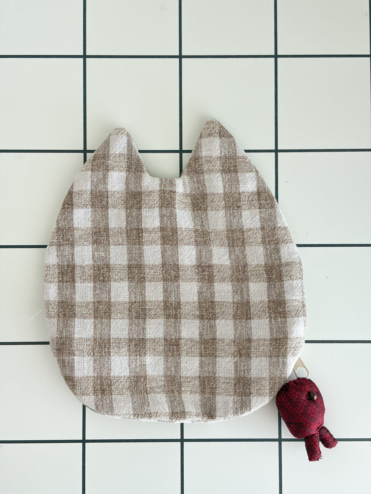Little Stitch Pouch- Brown Checker B