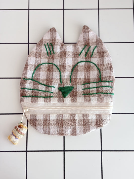Little Stitch Pouch- Brown Checker C