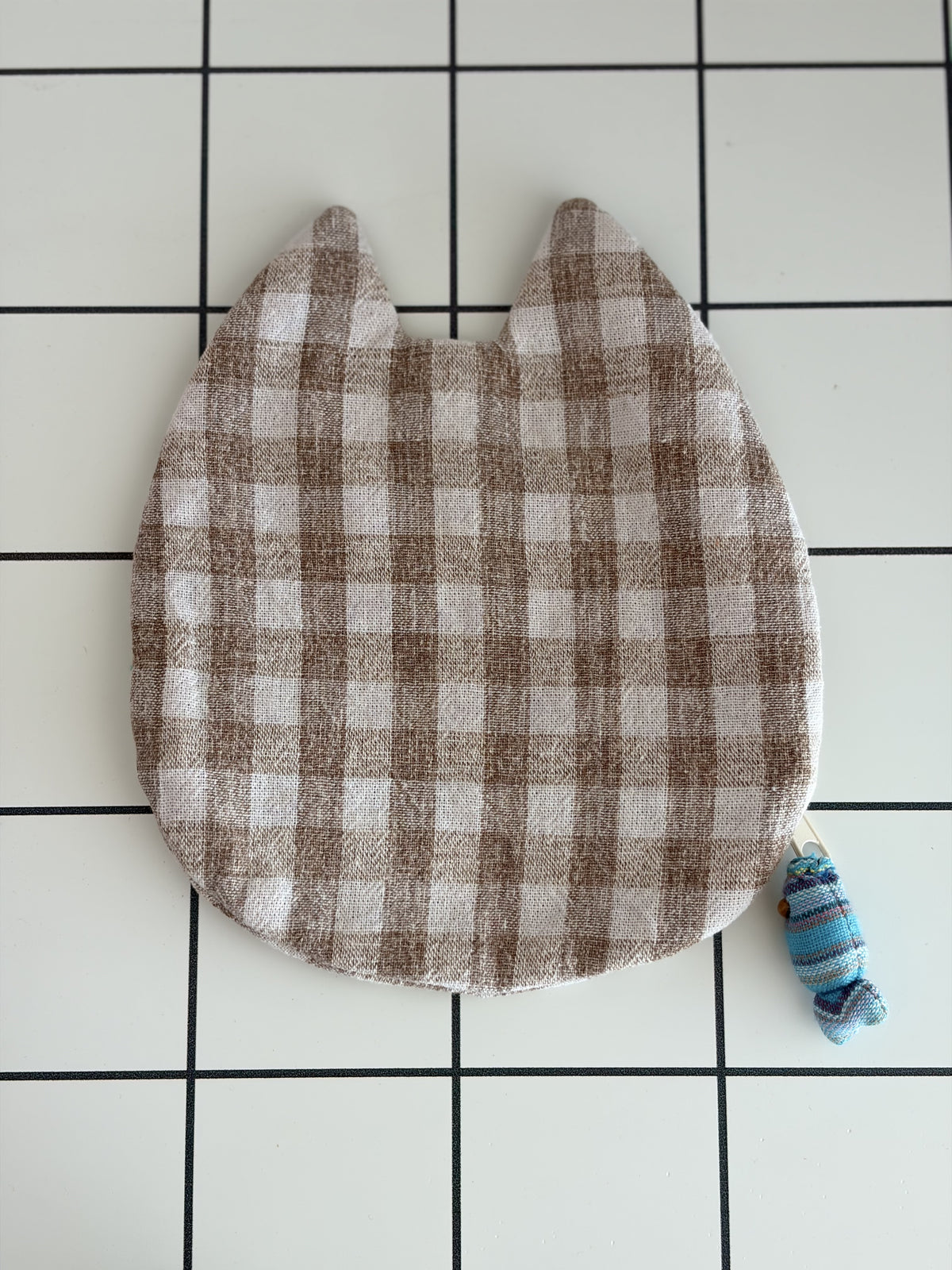 Little Stitch Pouch- Brown Checker D