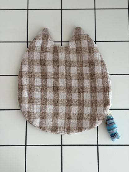 Little Stitch Pouch- Brown Checker D