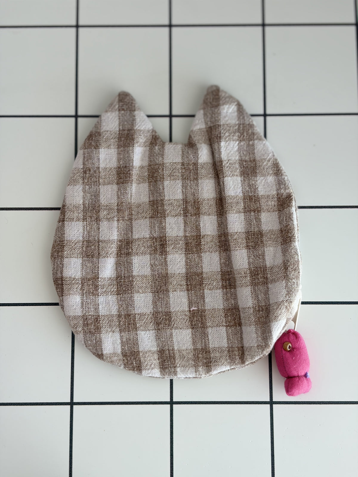 Little Stitch Pouch- Brown Checker E