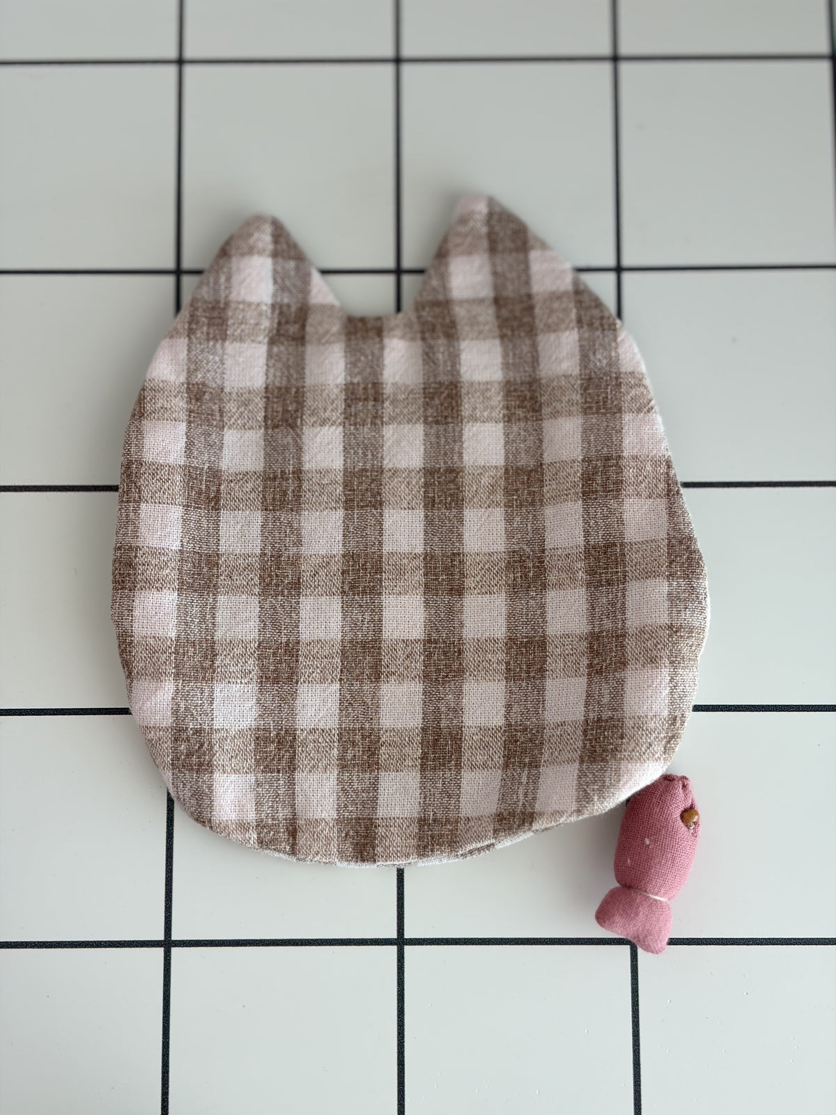 Little Stitch Pouch- Brown Checker F