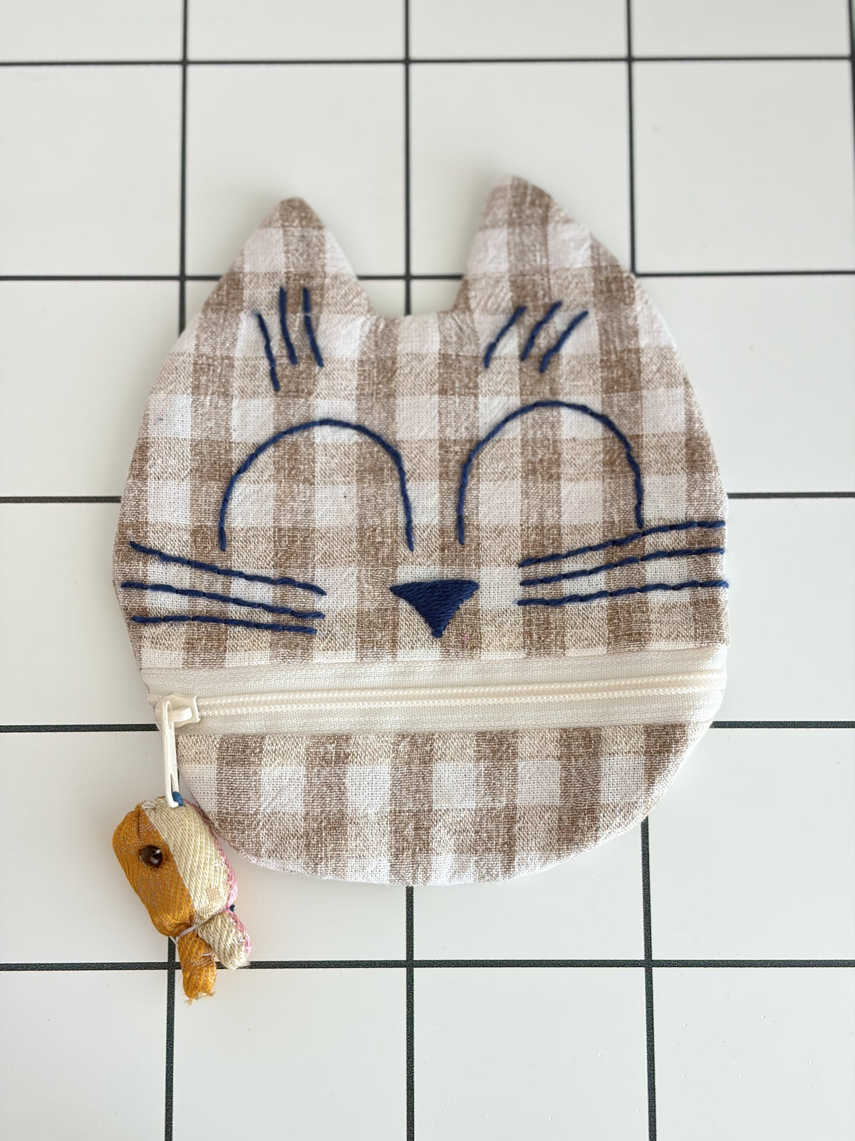 Little Stitch Pouch- Brown Checker G