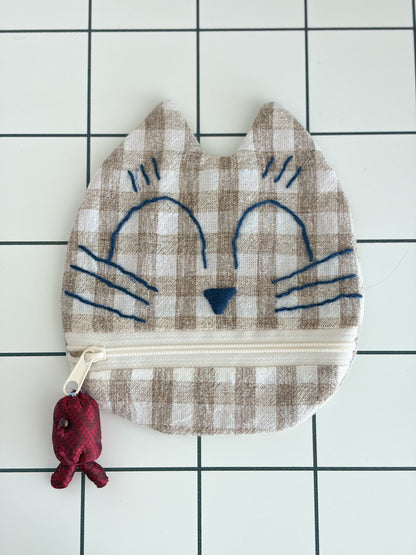 Little Stitch Pouch- Brown Checker I