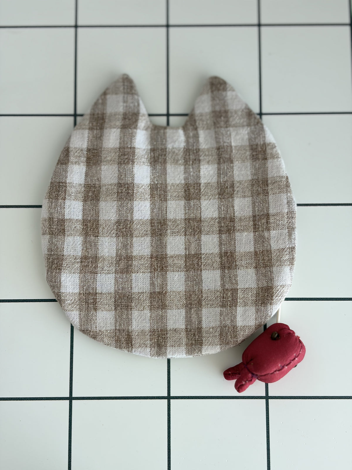Little Stitch Pouch- Brown Checker J