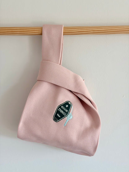 Vintage Hotel Key Embroidered Knit Tote Bag