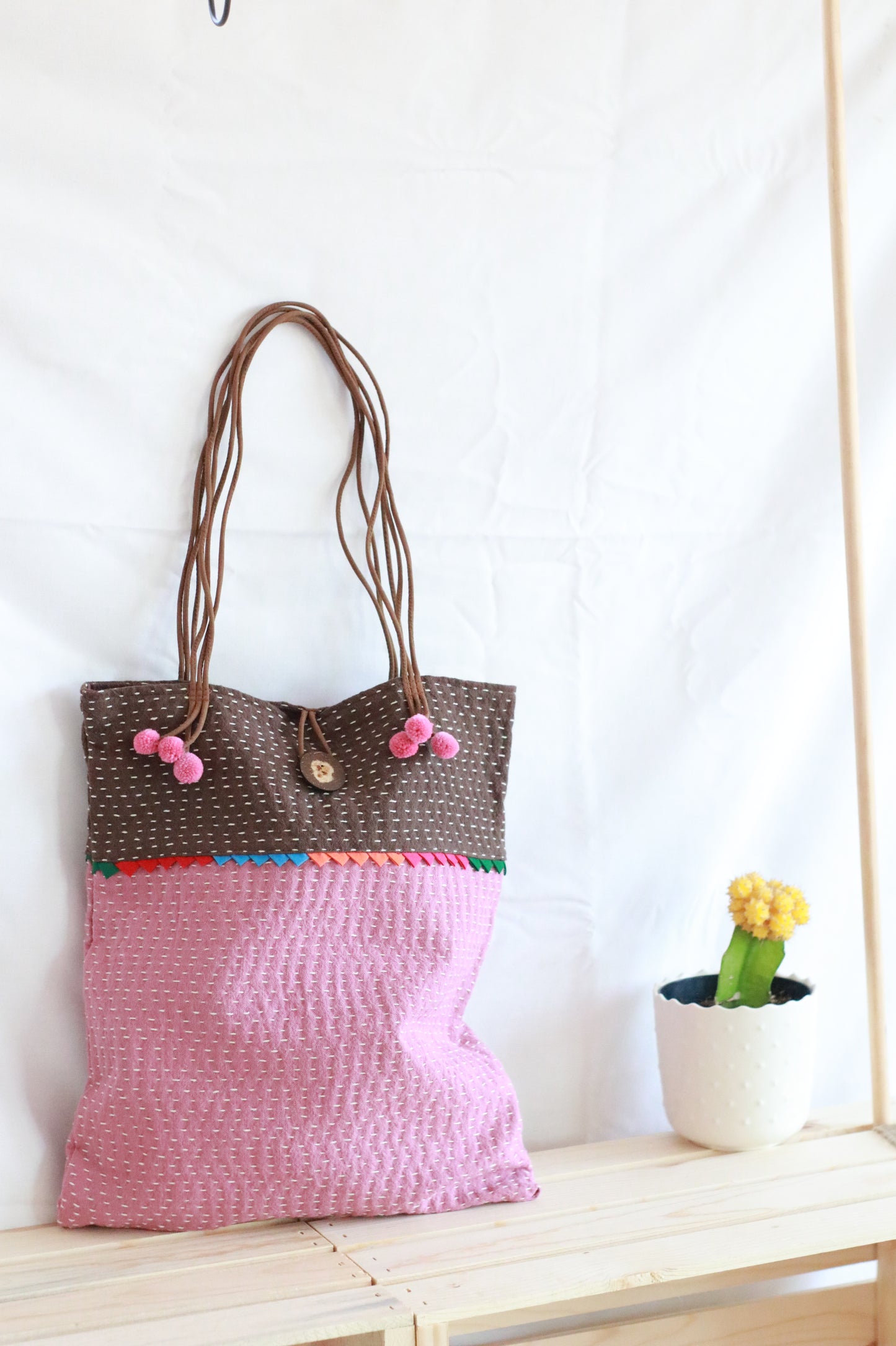 Artisan Hand-Stitch Bag - ColorBlock Tote Bag | Shoulder Bag | More Color