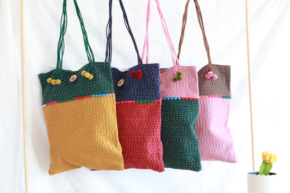 Artisan Hand-Stitch Bag - ColorBlock Tote Bag | Shoulder Bag | More Color