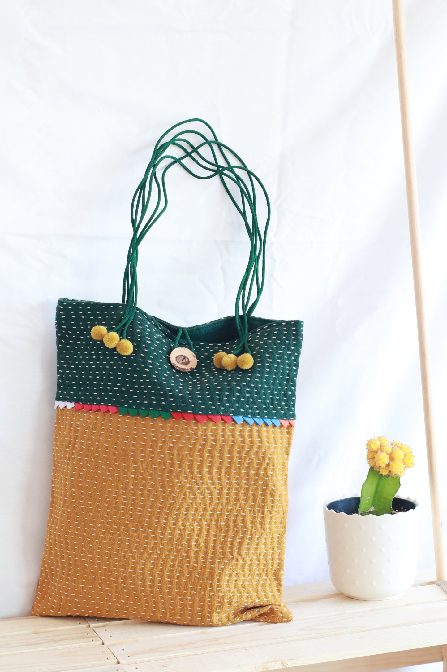 Artisan Hand-Stitch Bag - ColorBlock Tote Bag | Shoulder Bag | More Color