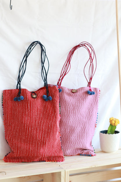 Artisan Hand-Stitch Bag - ColorBlock Tote Bag | Shoulder Bag | More Color