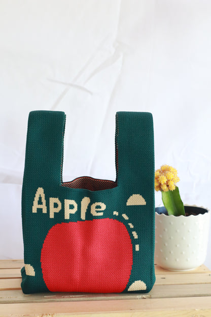 Knit Tote Bag - Apple