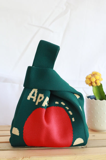 Knit Tote Bag - Apple