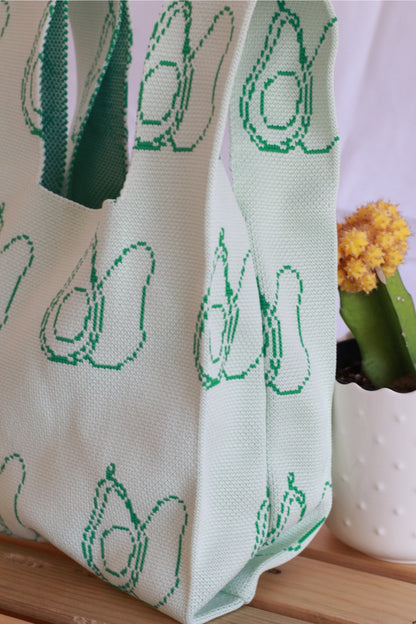 New ! Knit Tote Bag - Avocado