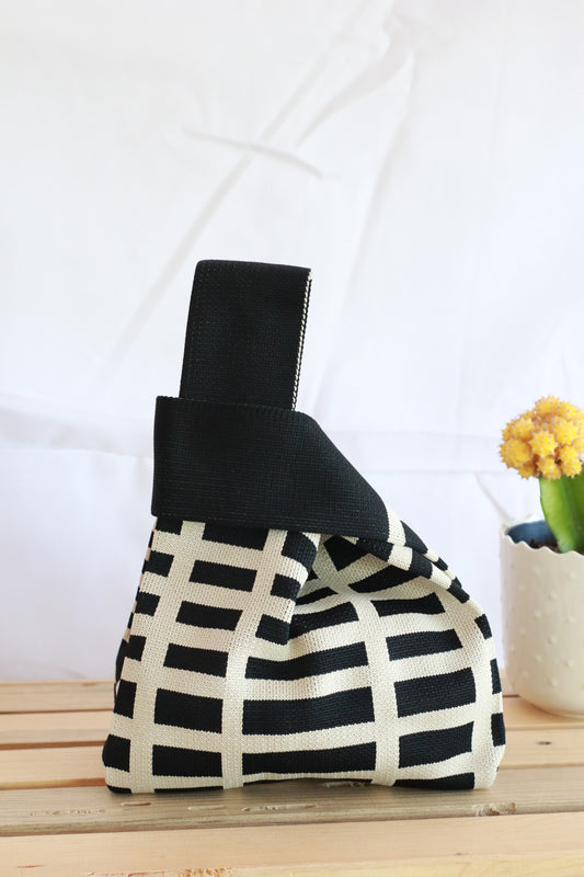 Knit Tote Bag - Black Block ( More Color)