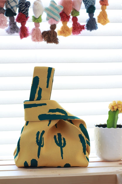 New ! Knit Tote Bag - Cactus