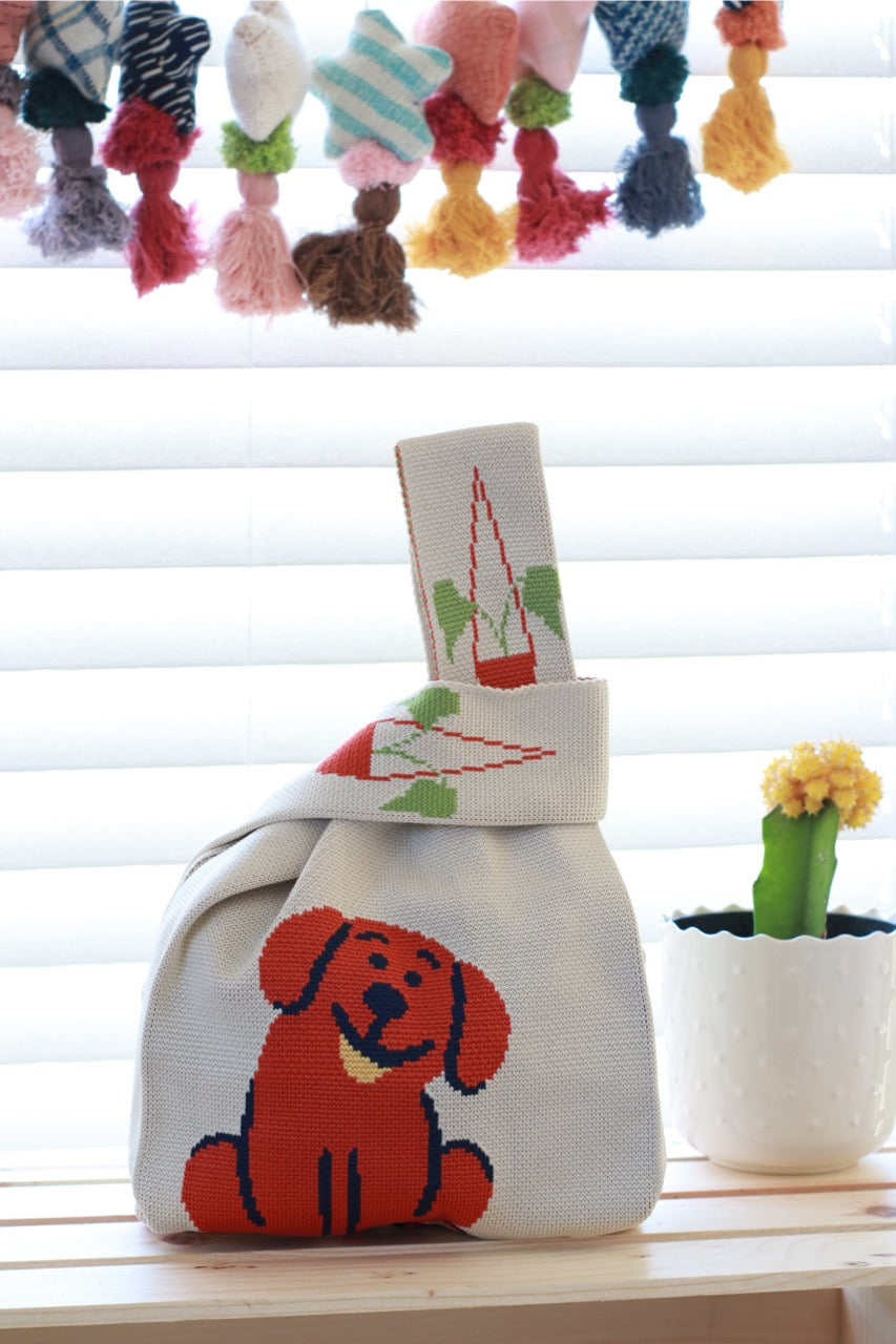 New ! Knit Tote Bag - Dog