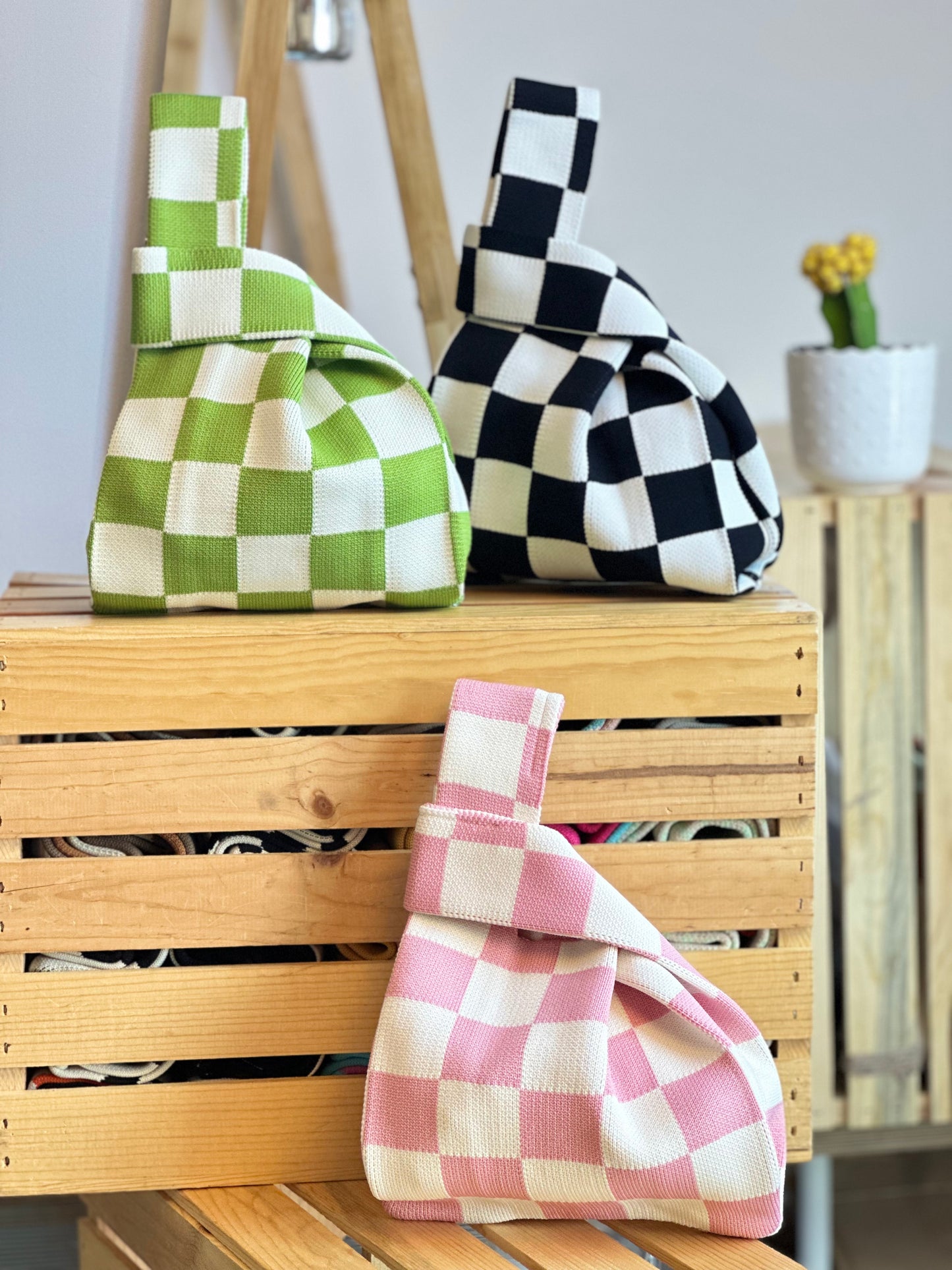 Knit Tote Bag - Color Checker