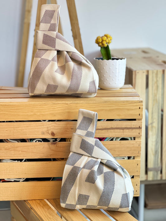 Knit Tote Bag - Slanted Bar