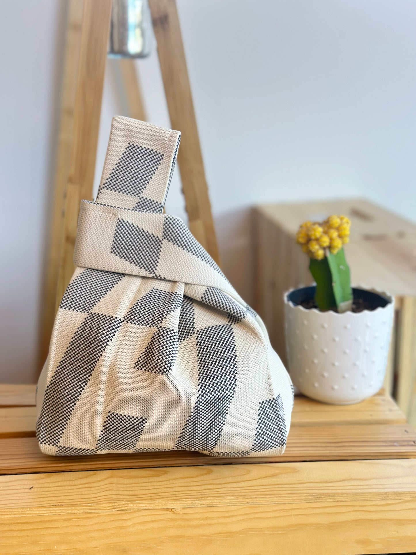 Knit Tote Bag - Slanted Bar