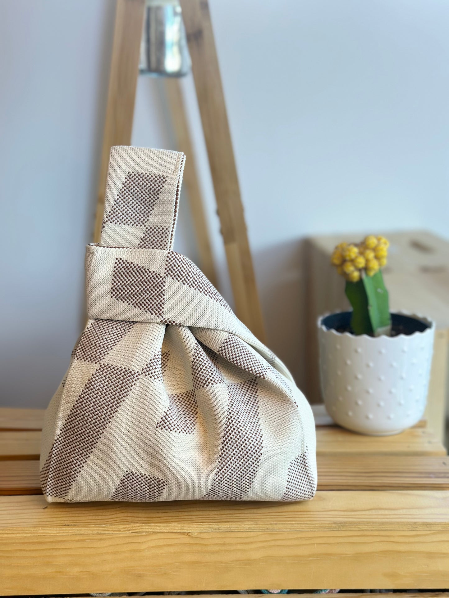 Knit Tote Bag - Slanted Bar