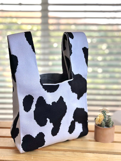 Knit Tote Bag - Cow