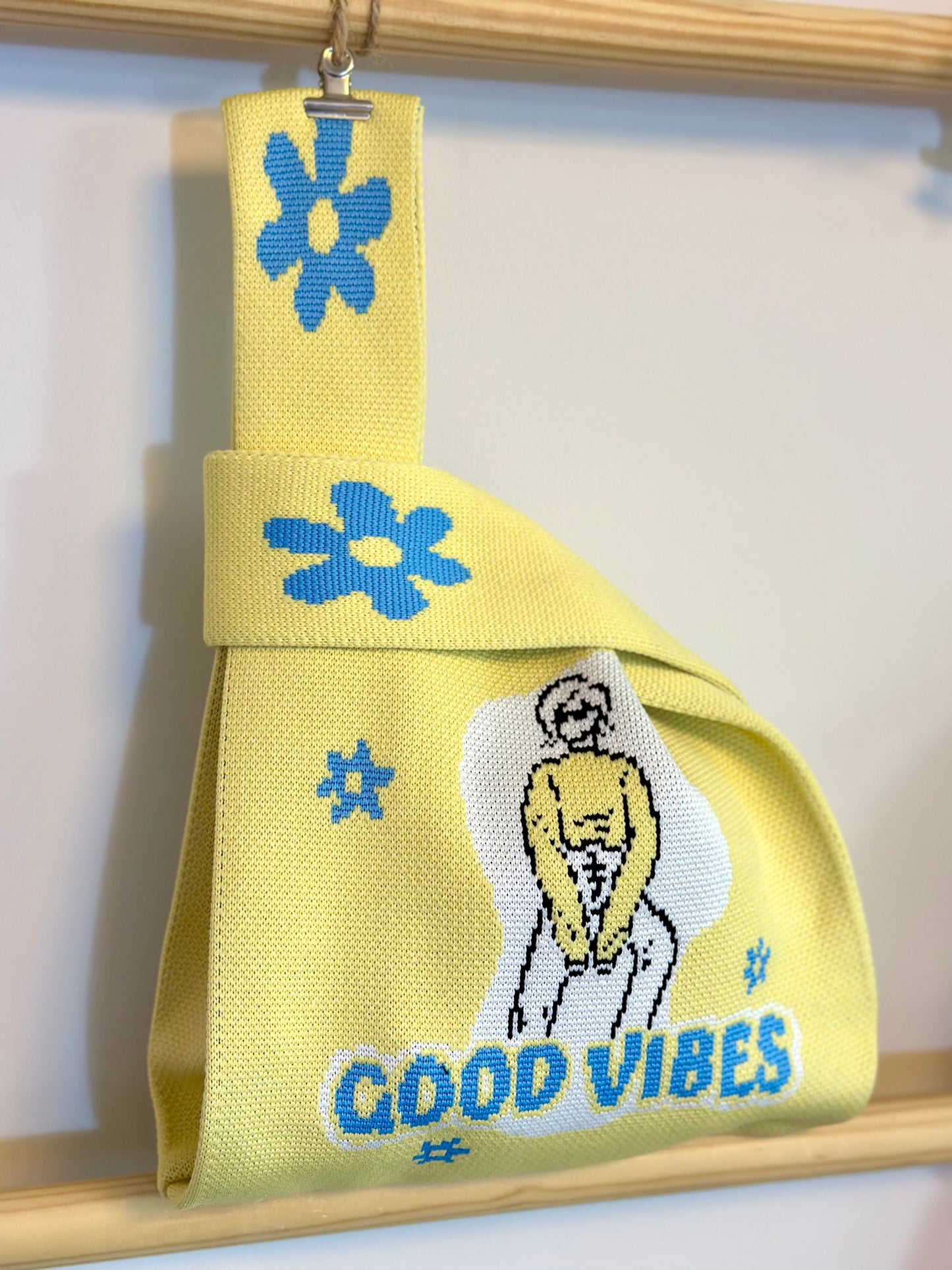 Knit Tote Bag - Good Vibes