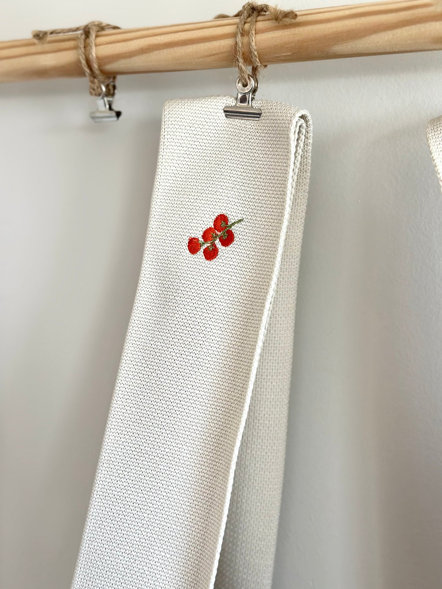 Large Embroidery Knit Bag - Tomato