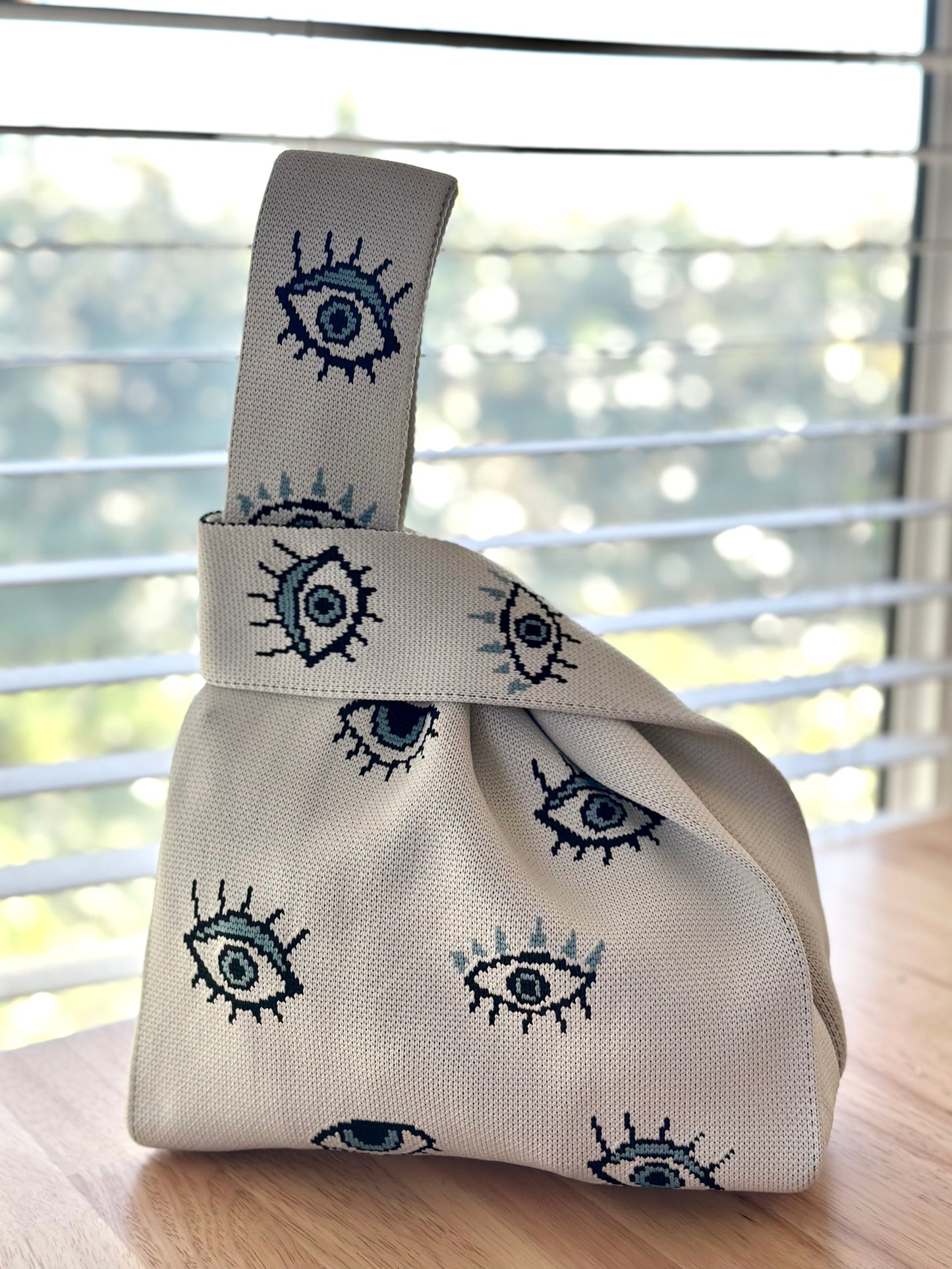 Knit Tote Bag - Evil Eyes
