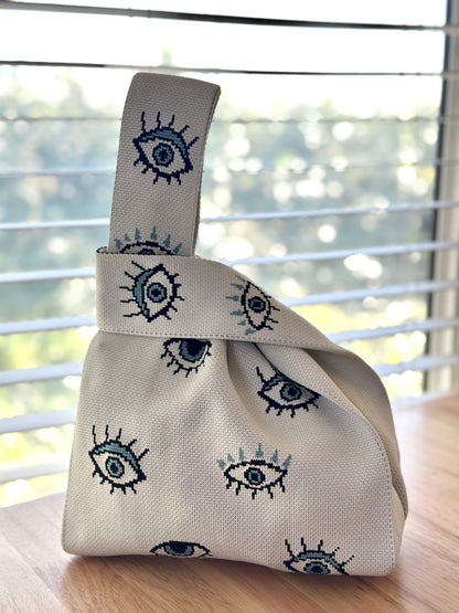 Knit Tote Bag - Evil Eyes