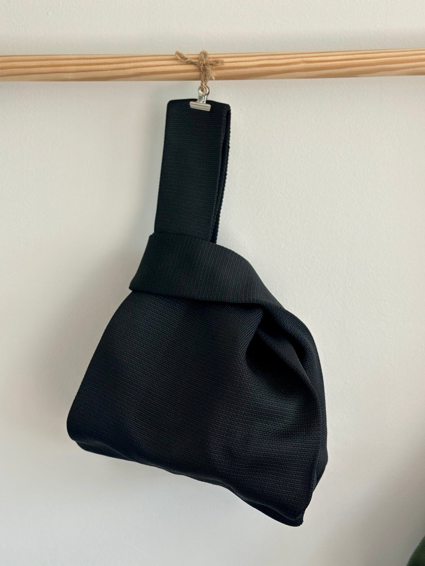Knit Tote Bag - Solid Black