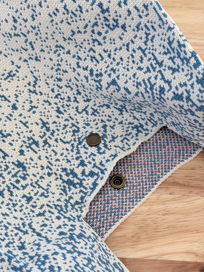 Knit Tote Bag - Blue Mist with Magnetic Snap