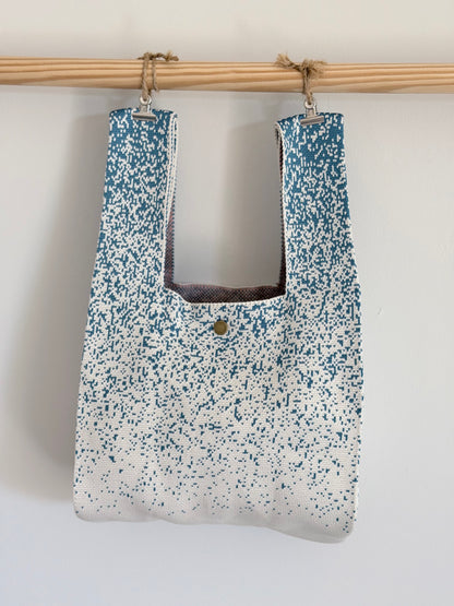 Knit Tote Bag - Blue Mist with Magnetic Snap