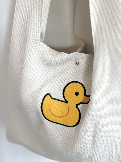 Large Embroidery Knit Bag - Duck