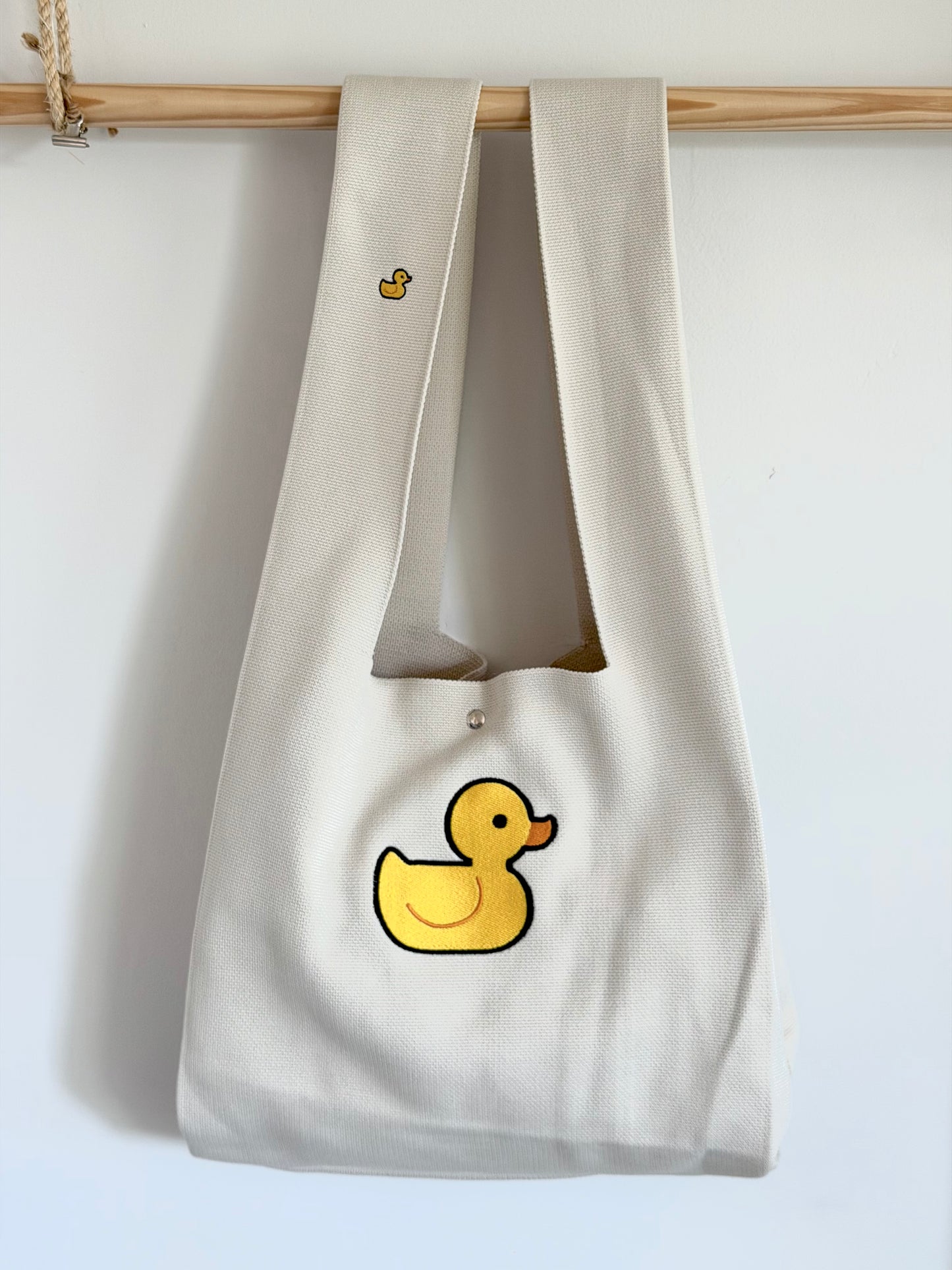 Large Embroidery Knit Bag - Duck