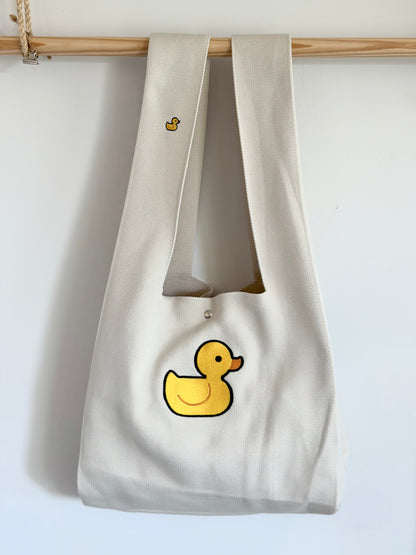 Large Embroidery Knit Bag - Duck