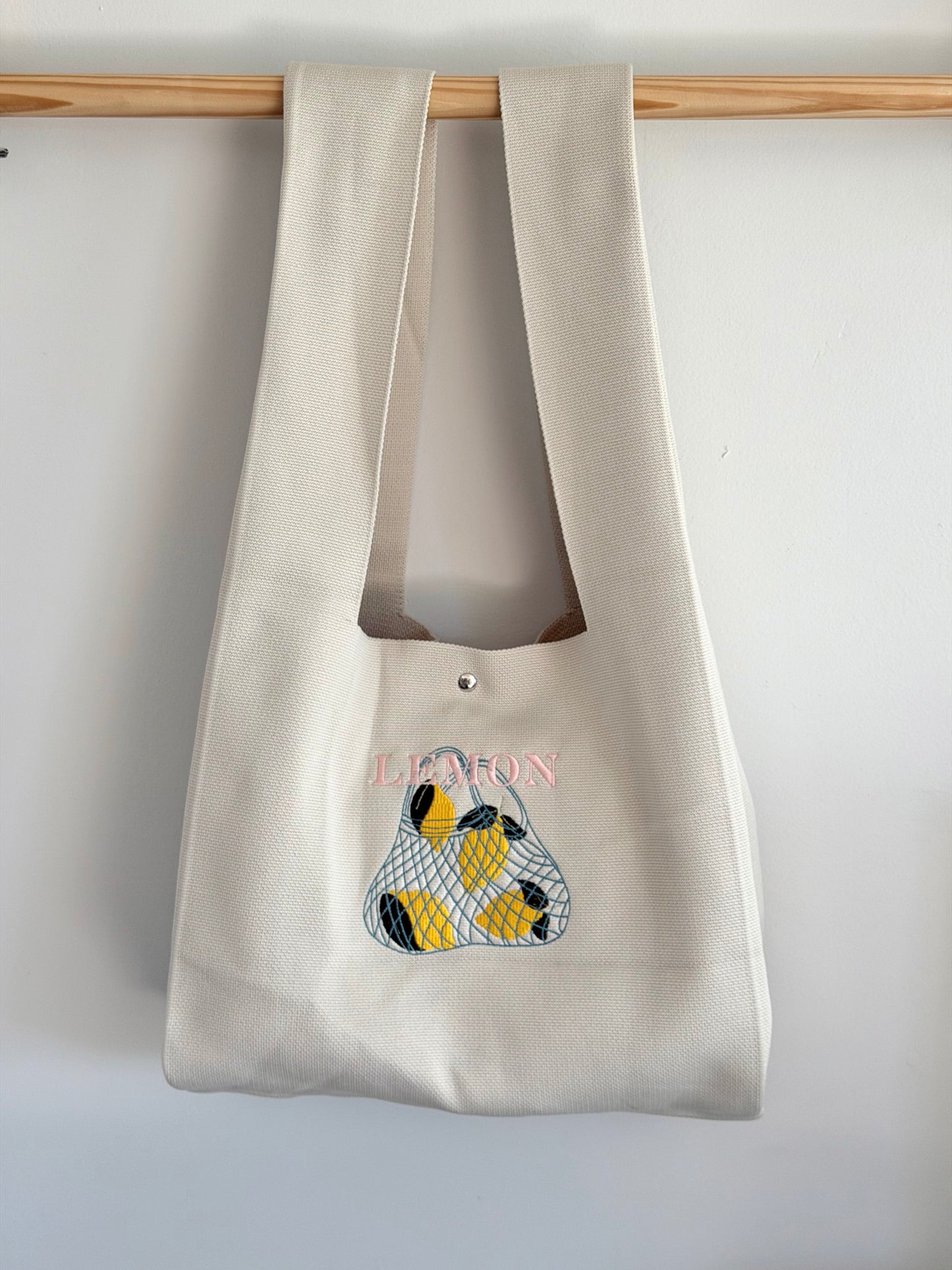 Large Embroidery Knit Bag - Lemon Bag