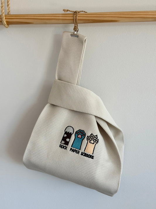 Embroidery Knit Bag - Cat Paw